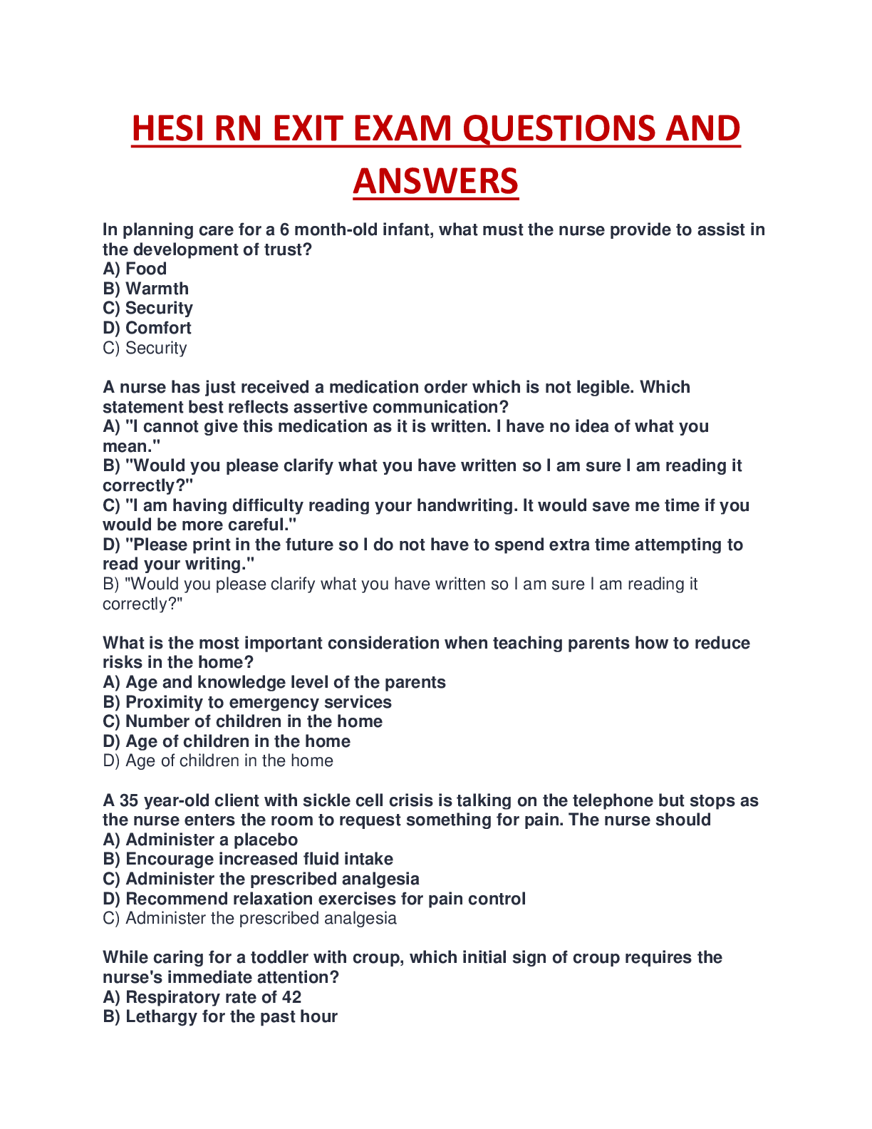 Preview image for 2020/21 ADVANCED PATHOPHYSIOLOGY HESI RN QUESTIONS and ANSWERS, Updated